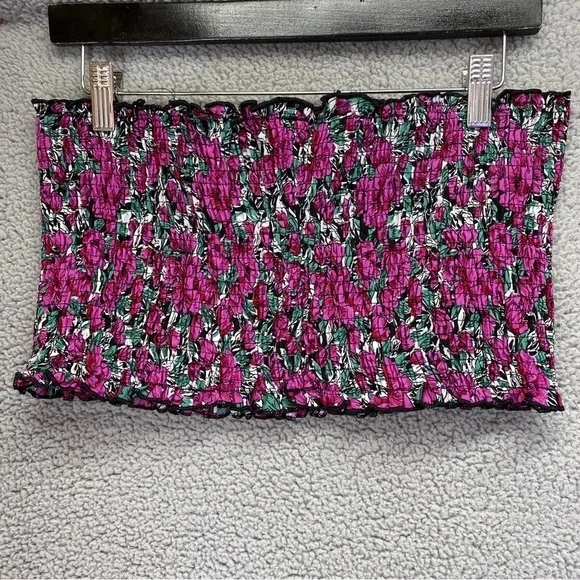 Shein Curve Floral Smocked High Slit Ruffle Hem Skirt Set Sz 1XL - Picture 3 of 12